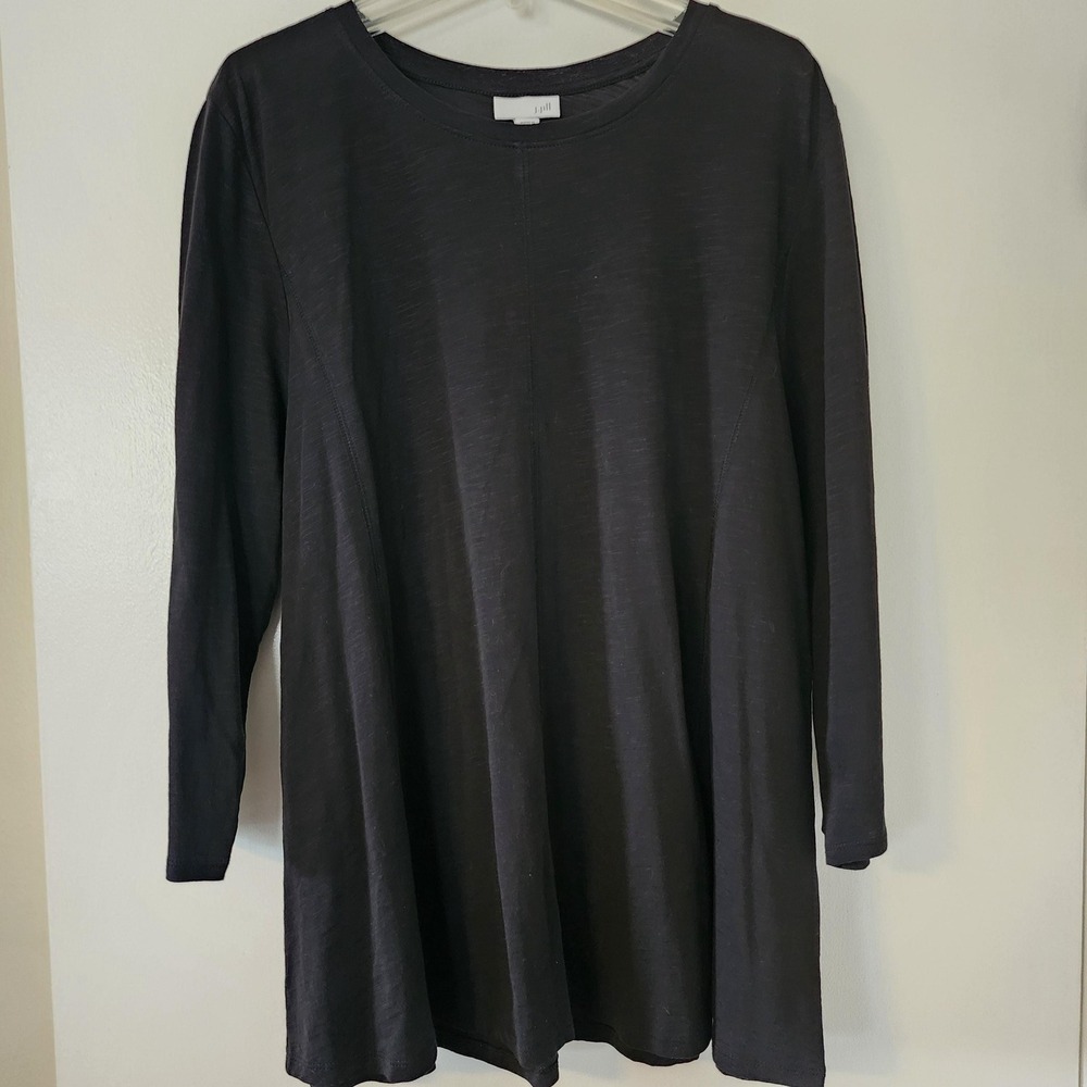 XL Black Cotton Basic Long Sleeve Top by J Jill